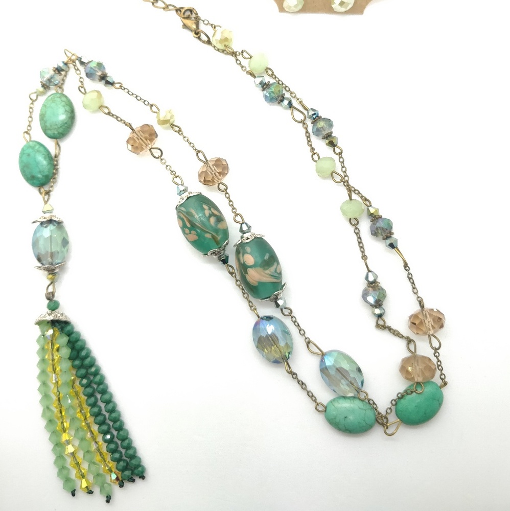 🔥2x$20
Natural Emerald Green Stone Necklace